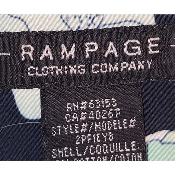 Vintage 90s Rampage Medium Blue Floral Blazer Fitted Cropped 3 Button Jacket - Picture 14 of 16